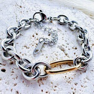 Women's Men's Bracelet Stainless Steel Silver Gold